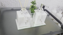 Kit Frascos de Vidro White Luxo Para Lavabo - Aromatizador de Ambiente/Saboneteira/Bandeja/Varetas