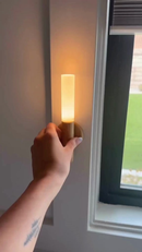Luminaria Luz Led Recarregável Sensor de Movimento Arandela de Madeira Minimalista Para Mesa Parede