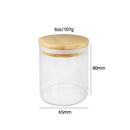 Kit 12/6 Potes de Vidro 200ml com Tampa Bambu Hermética - Porta Mantimentos Pequeno para Especiarias e Grãos
