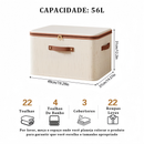 Caixa de armazenamento de 56L roupas de algodão cremalheira tecido cesta dobrável quarto