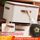 Caixa de armazenamento de 56L roupas de algodão cremalheira tecido cesta dobrável quarto
