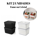 Organizador de Geladeira 3,8 Litros Cesto Com Tampa Multiuso Alimento Verdura e Vegetal