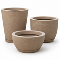 Kit 3 Vasos Decorativos em Polietileno com Pratos