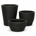 Kit 3 Vasos Decorativos em Polietileno com Pratos