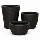 Kit 3 Vasos Decorativos em Polietileno com Pratos
