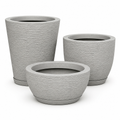 Kit 3 Vasos Decorativos em Polietileno com Pratos