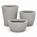 Kit 3 Vasos Decorativos em Polietileno com Pratos