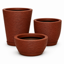 Kit 3 Vasos Decorativos em Polietileno com Pratos