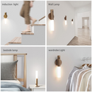 Luminaria Luz Led Recarregável Sensor de Movimento Arandela de Madeira Minimalista Para Mesa Parede