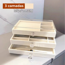 Porta Joia Acrílico Luxo Com 3 Camadas Brinco Anel Compartimento caixa de armazenamento de jóias